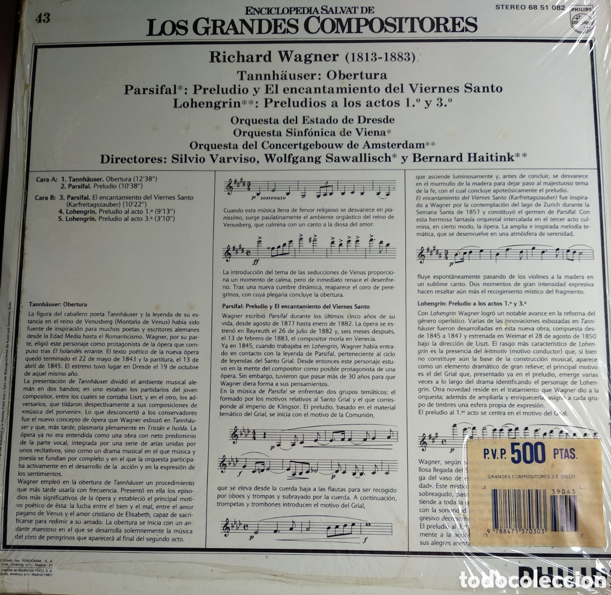 Discos de vinilo: RICHARD WAGNER, SPAIN, PHILIPS, CT.1 - Foto 2