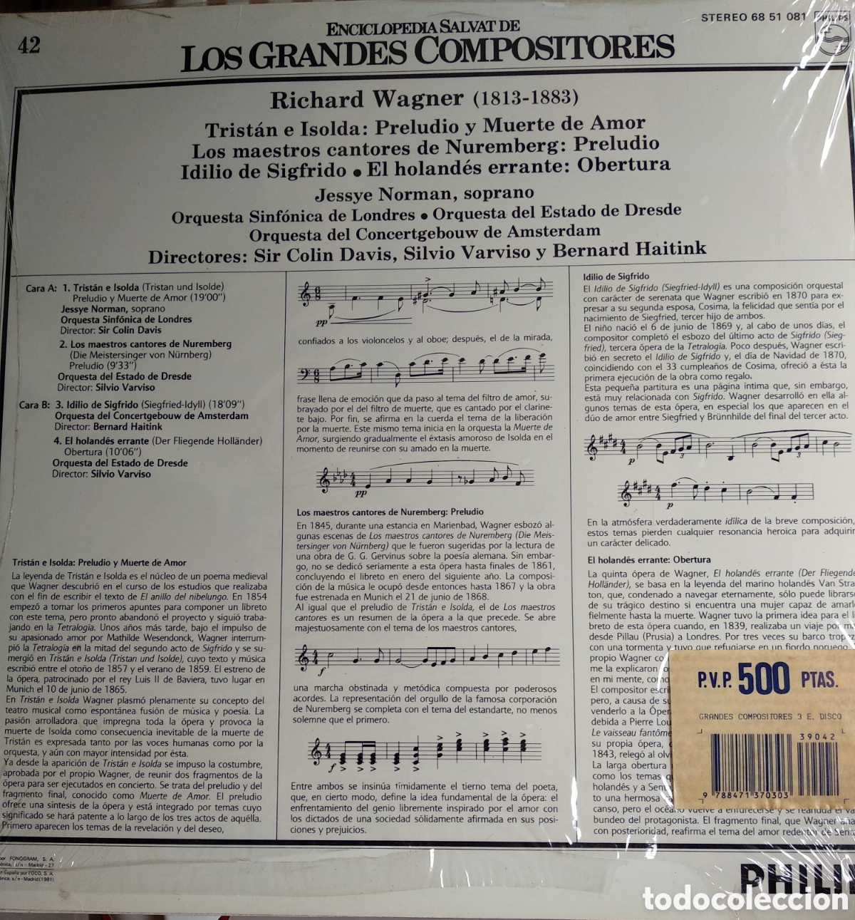 Discos de vinilo: RICHARD WAGNER, SPAIN PHILIPS, CT.1 - Foto 2