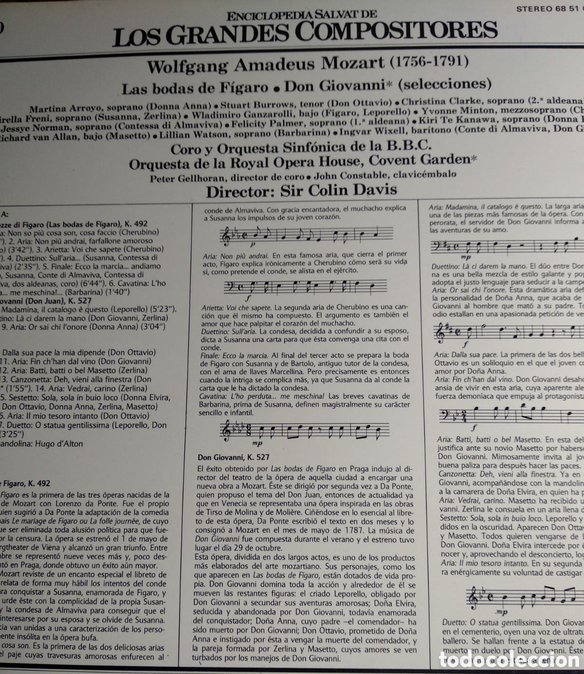 Discos de vinilo: W.A. MOZART, SPAIN, PHILIPS, CT.1 - Foto 2