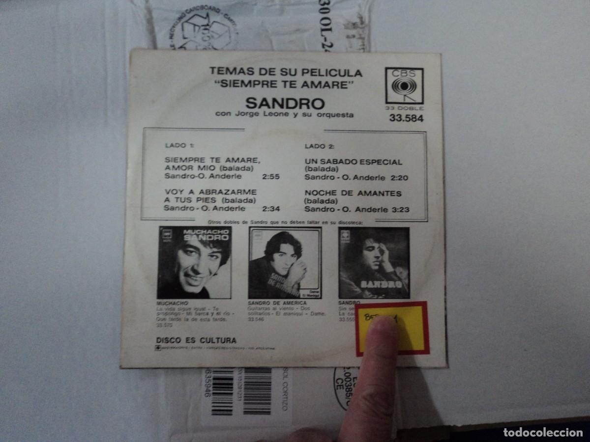 Discos de vinilo: Sandro Temas de la Pel&iacute;cula - Siempre te amar&eacute; - Foto 2