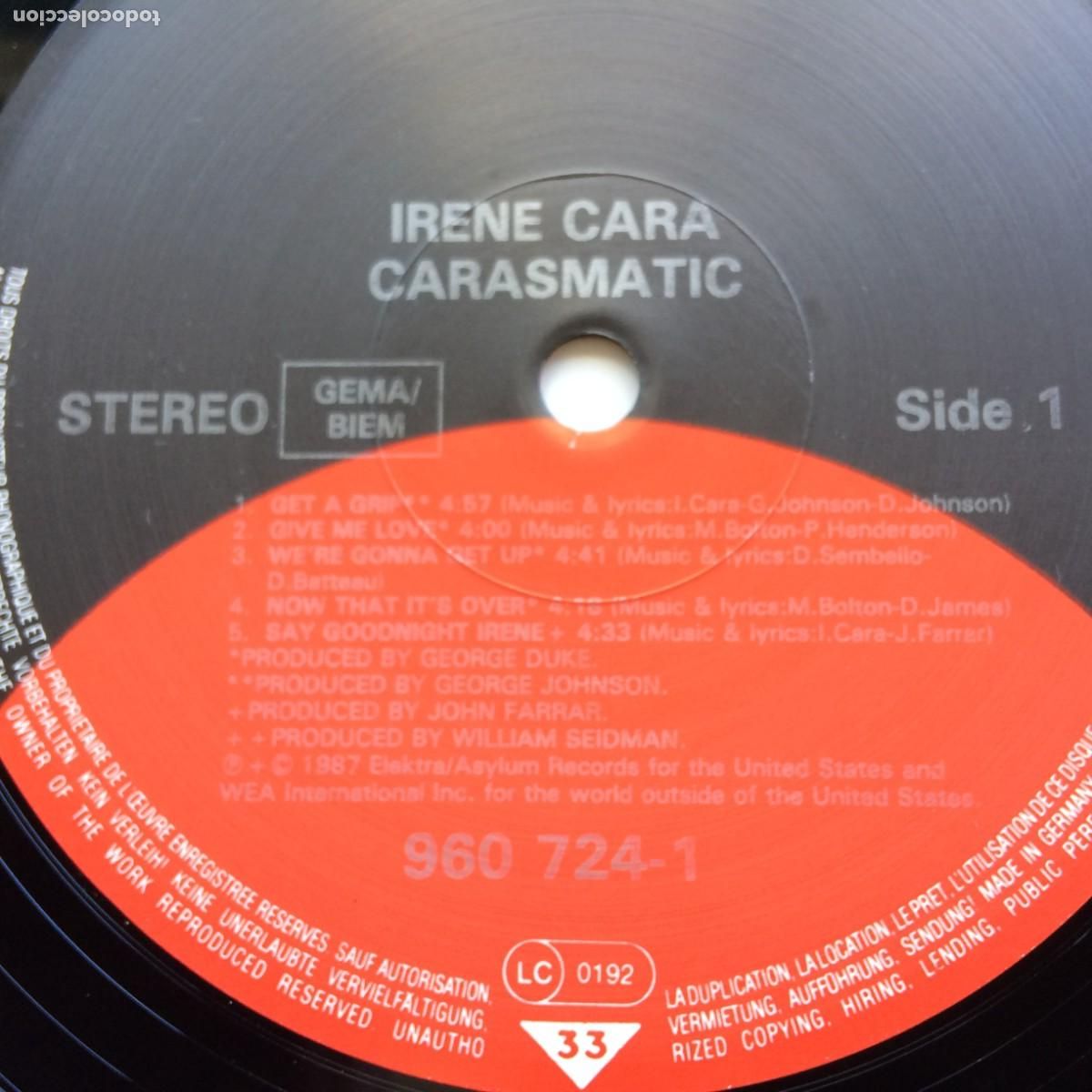 Discos de vinilo: Irene Cara &lrm;&ndash; Carasmatic , Germany 1987 Elektra - Foto 5