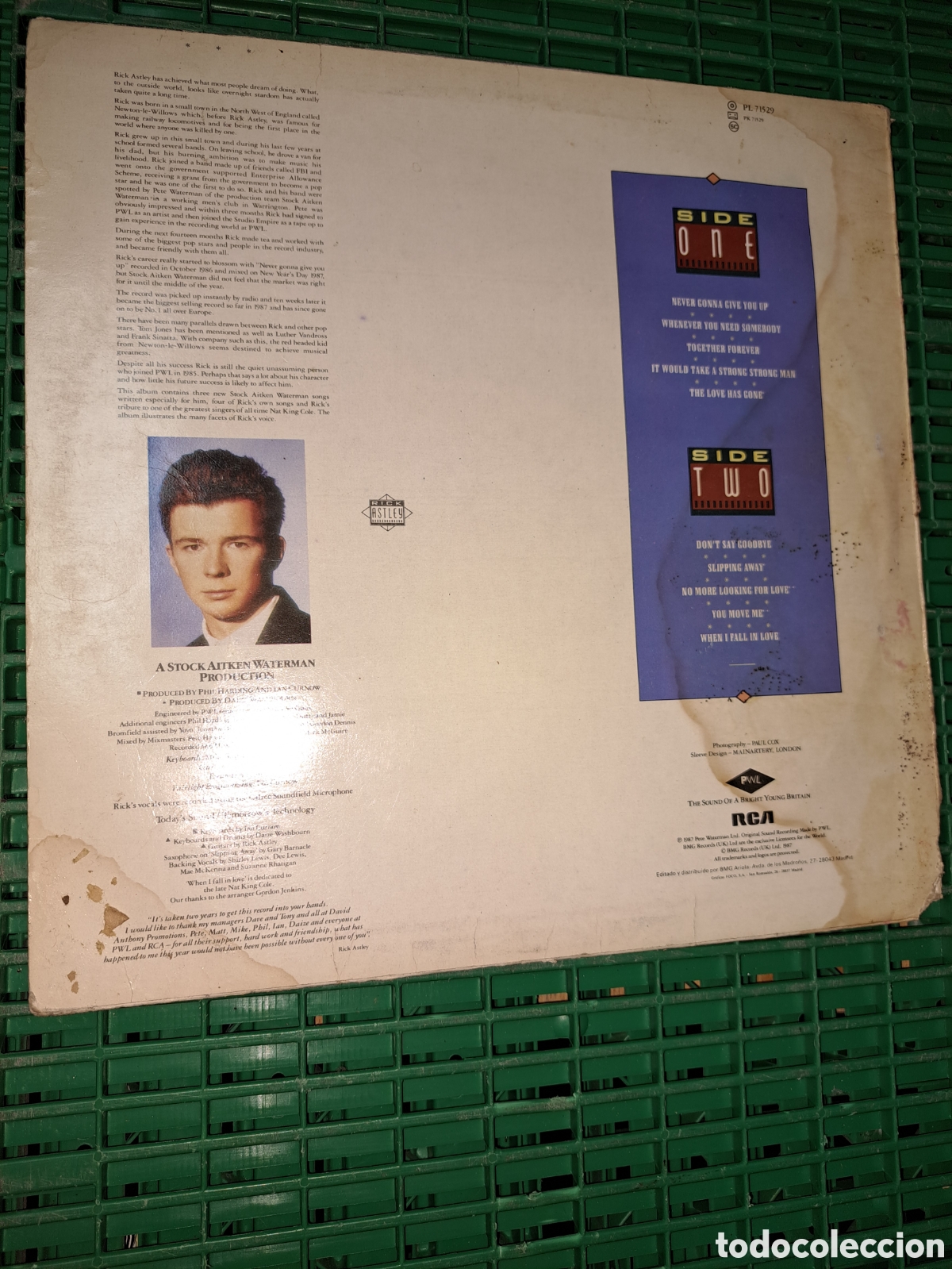 Discos de vinilo: RICK ASTLEY WHENEVER YOU NEED SOMEBODY - Foto 2