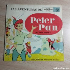 Discos de vinilo: SINGLE 7” PETER PAN 196? MÚSICA Y NARRACIÓN. ORIGINAL MÉJICO. FALTA DE ORTOGRAFÍA PORTADA.