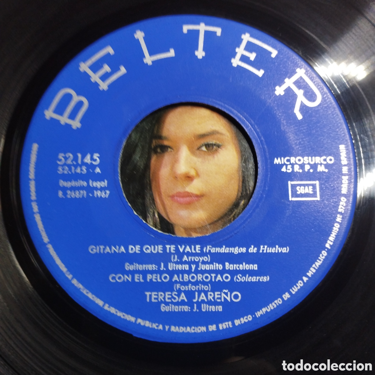 Discos de vinilo: EP 7&rdquo; Teresa Jare&ntilde;o 1967 Gitana de que te vale + 3 - Foto 3