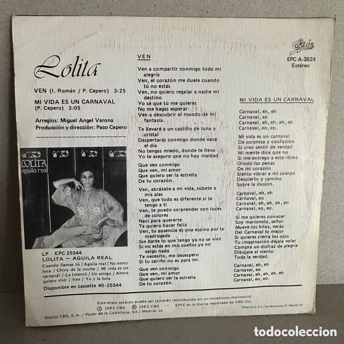 Discos de vinilo: Lolita - Ven (7&rdquo;, Single) - Foto 2