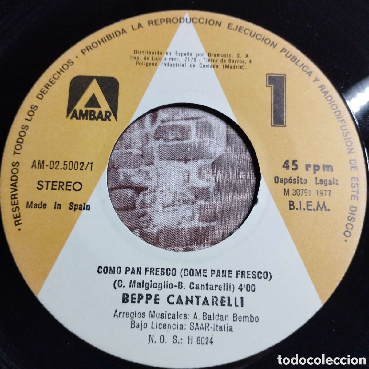 Discos de vinilo: Single 7&rdquo; Beppe Cantarelli 1977 Como pan fresco + Depende - Foto 3