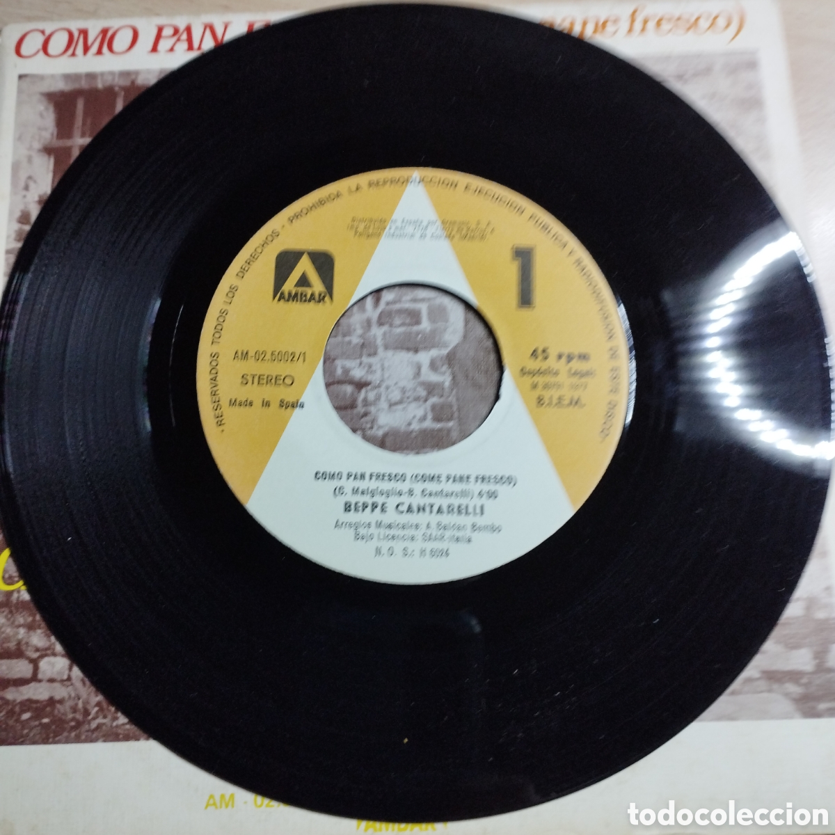 Discos de vinilo: Single 7&rdquo; Beppe Cantarelli 1977 Como pan fresco + Depende - Foto 4