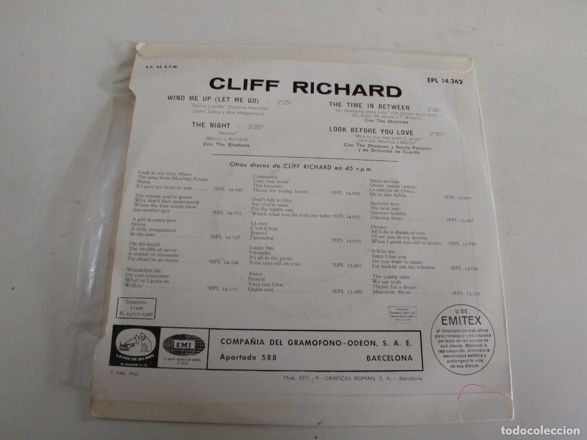 Discos de vinilo: CLIFF RICHARD-EP WIND ME UP +3-NUEVO - Foto 2