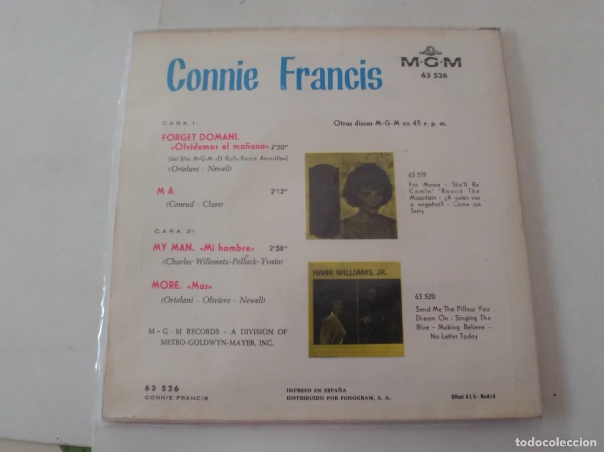 Discos de vinilo: CONNIE FRANCIS-EP FORGET DOMANI +3-NUEVO - Foto 2