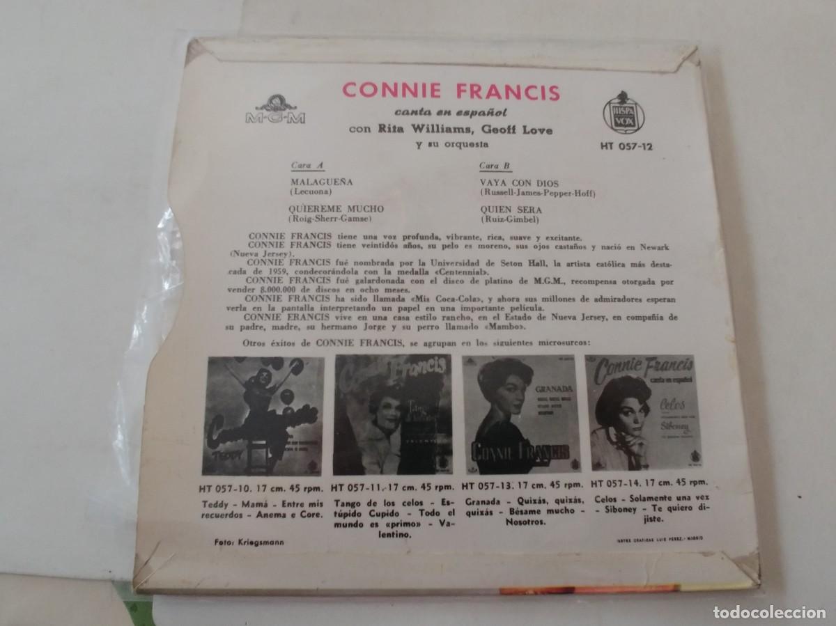 Discos de vinilo: CONNIE FRANCIS-EP MALAGUE&Ntilde;A +3 - Foto 2