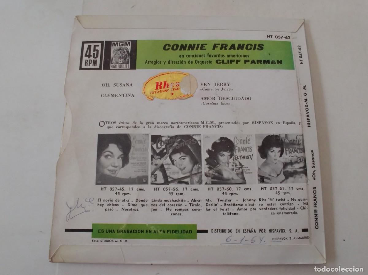 Discos de vinilo: CONNIE FRANCIS-EP OH SUSANA +3 - Foto 2