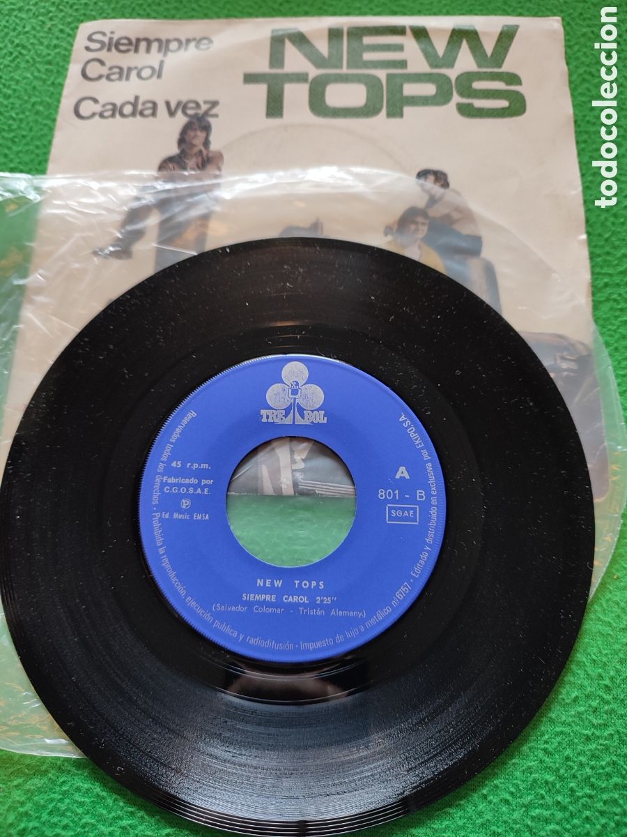 Discos de vinilo: New Tops - Siempre Carol Vinilo Single - Foto 2