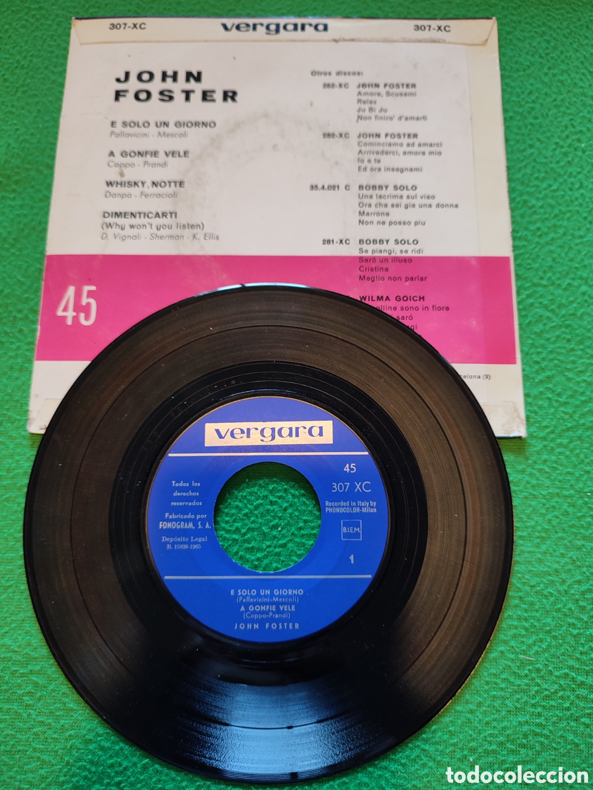Discos de vinilo: John Foster - E s&oacute;lo un Giorni + 3 - Foto 2