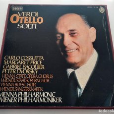Discos de vinilo: ÓPERA OTELLO. GIUSEPPE VERDI. COFRE 3 LPS. 1978. DECCA D 102 D 1/3. VINILOS MINT.