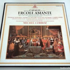 Discos de vinilo: ÓPERA ERCOLE AMANTE. FRANCESCO CAVALLI. COFRE 3 LPS. 1981. HISPAVOX S 66.340. VINILOS MINT.
