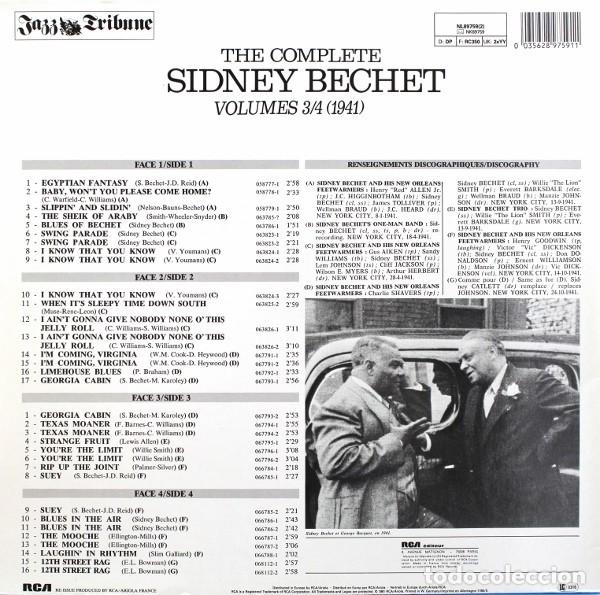 Discos de vinilo: Sidney Bechet &lrm;&ndash; The Complete Sidney Bechet Volumes 3/4 (1941) - Foto 2