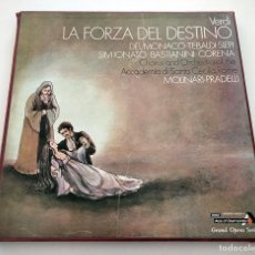 Discos de vinilo: ÓPERA LA FORZA DEL DESTINO. GIUSEPPE VERDI. COFRE 3 LPS. 1971. DECCA GOS 597/9. VINILOS MINT.