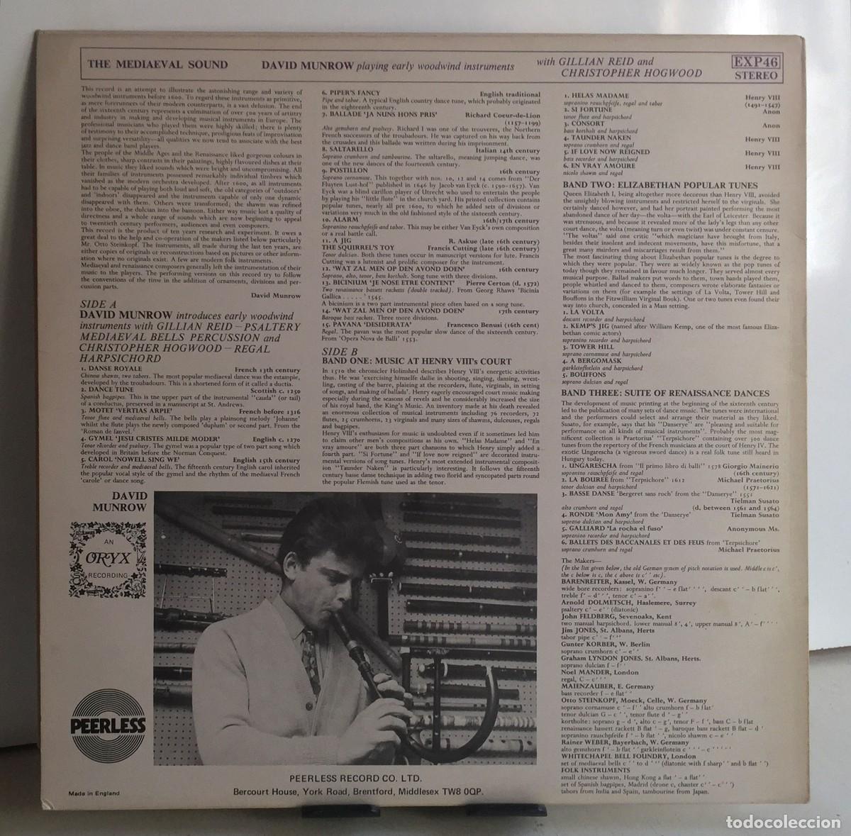 Discos de vinilo: David Munrow - The Mediaeval Sound - LP - Foto 2