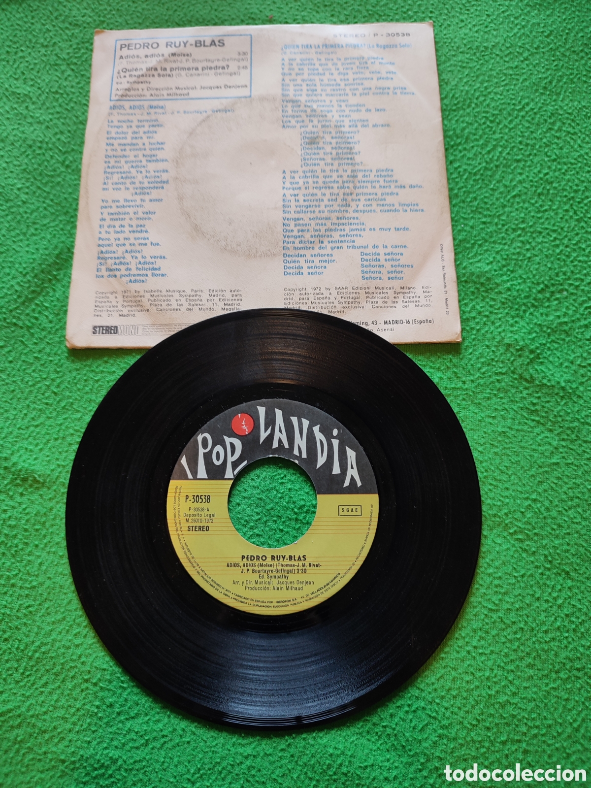 Discos de vinilo: Pedro Ruy-Blas - Adi&oacute;s,adios - Foto 2