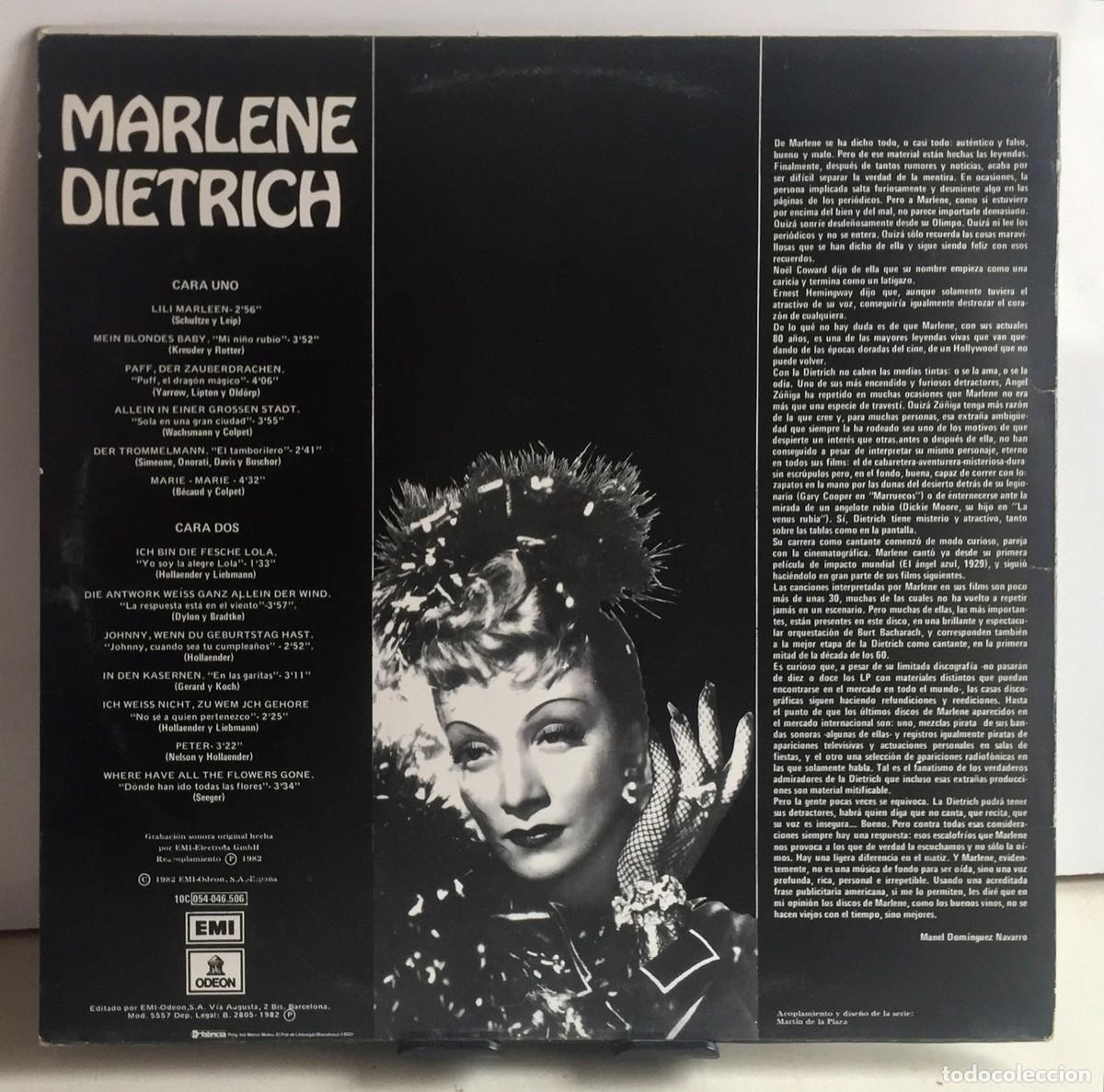 Discos de vinilo: Marlene Dietrich - Con Plumas - LP - Foto 2