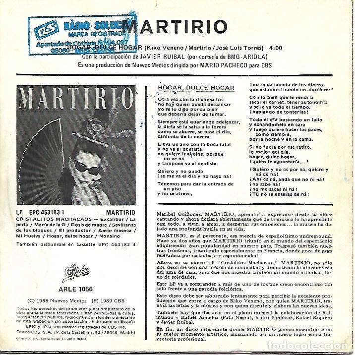 Discos de vinilo: MARTIRIO - HOGAR DULCE HOGAR - EPIC 1989 - Foto 4
