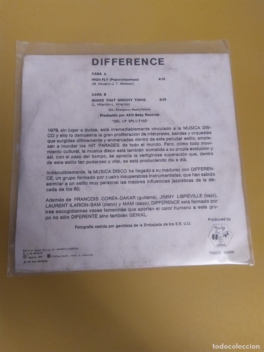 Discos de vinilo: Difference - High fly (Poporompompo) / Shake that groovy thing 1979 - Foto 2