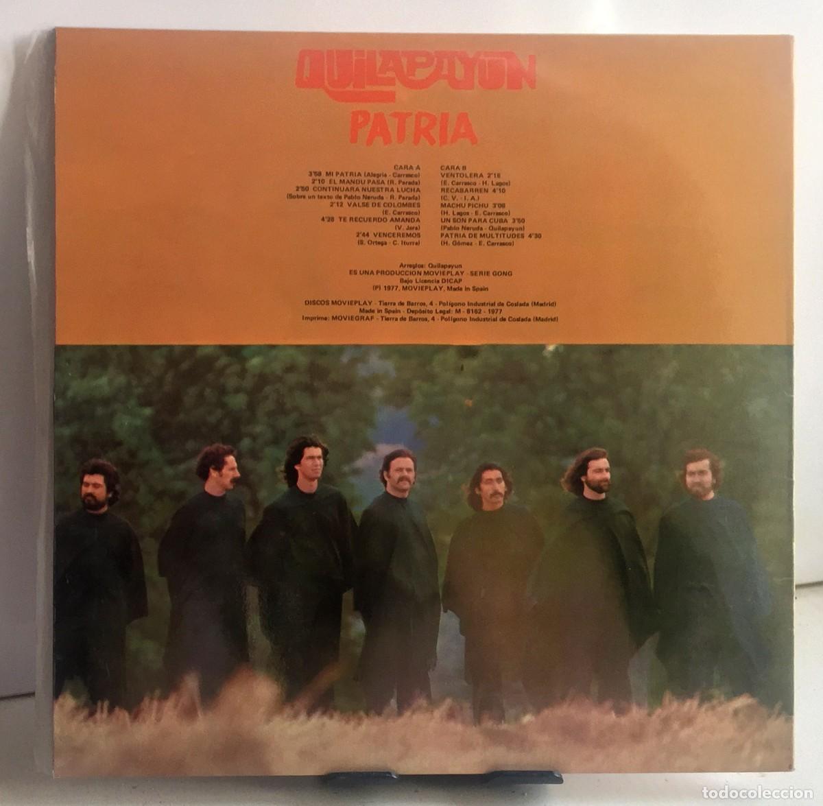 Discos de vinilo: Quilapay&uacute;n - Patria - LP - Foto 2