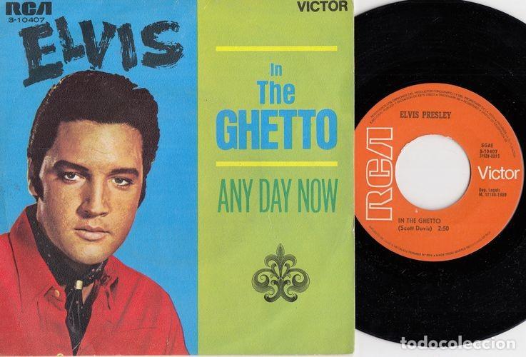 Discos de vinilo: ELVIS PRESLEY - IN THE GHETTO - SINGLE DE VINILO EDICION ESPA&Ntilde;OLA - CS - 46