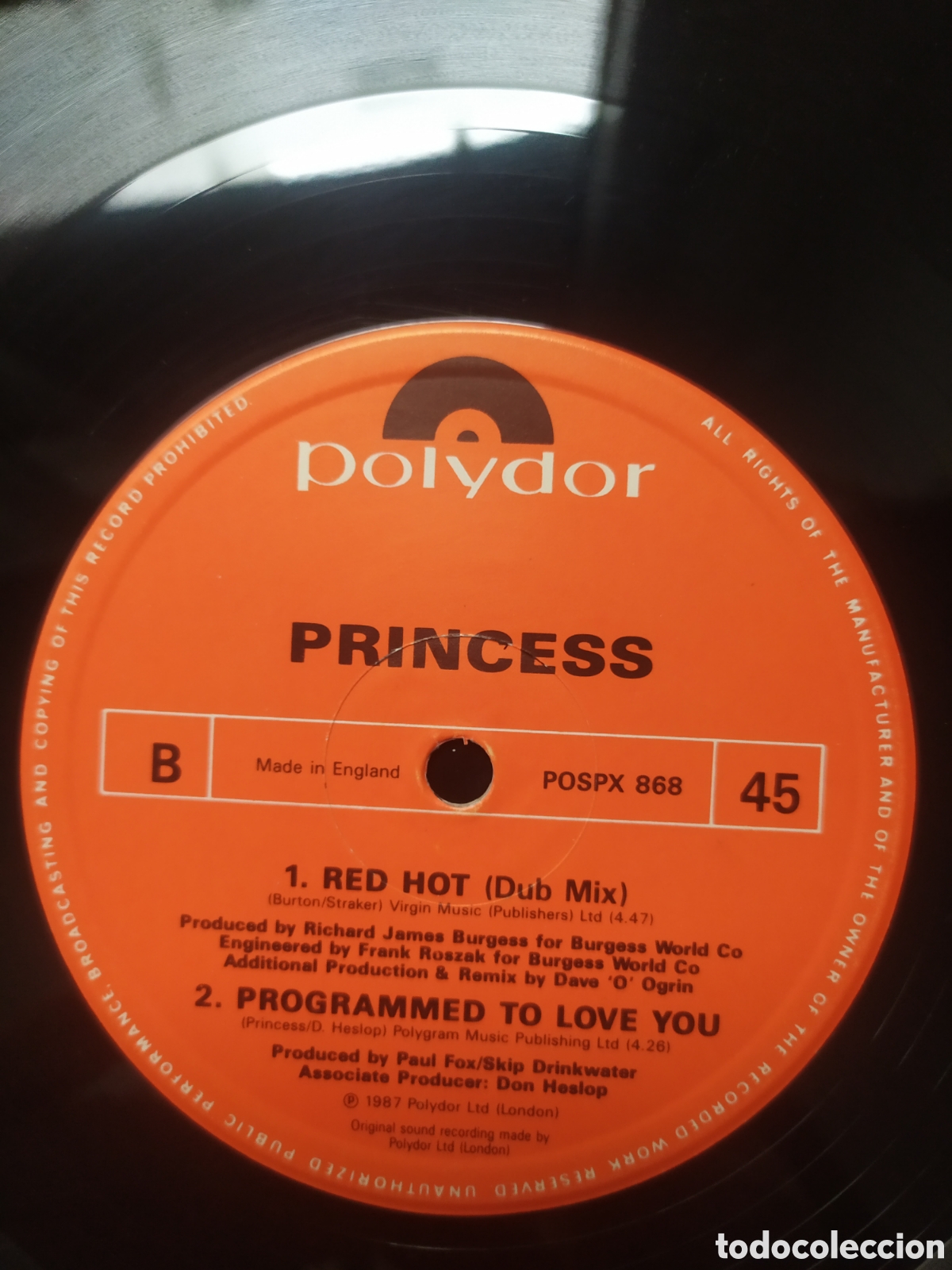 Discos de vinilo: Maxi single Princess.&nbsp;Red Hot - Foto 4