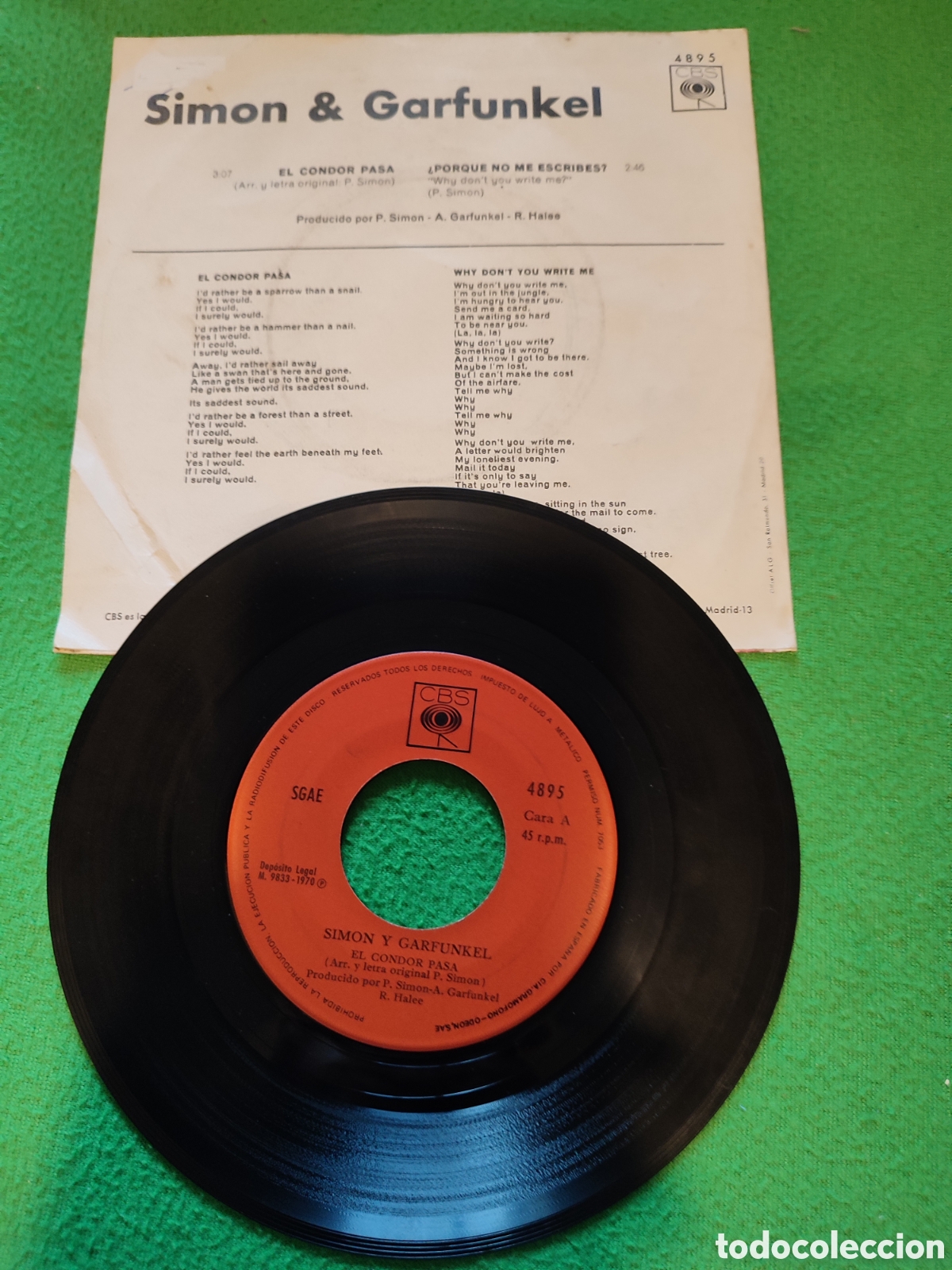 Discos de vinilo: Simon & Garfunkel - El c&oacute;ndor pasa - Foto 2