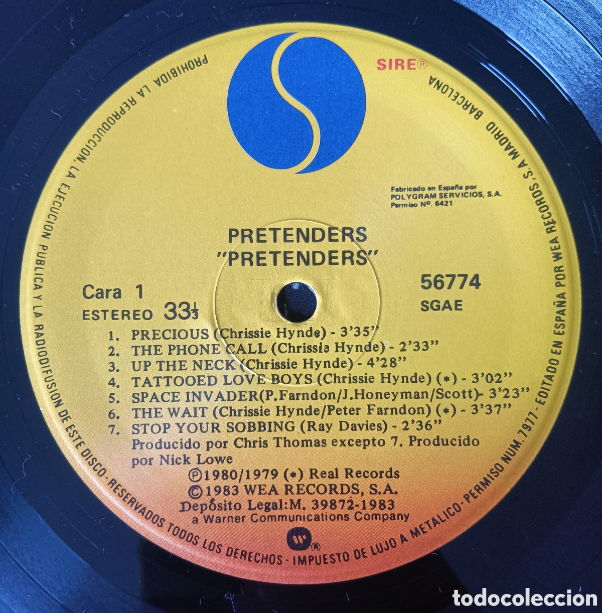 Discos de vinilo: Pretenders, 1980 (WEA 1983) - Foto 3