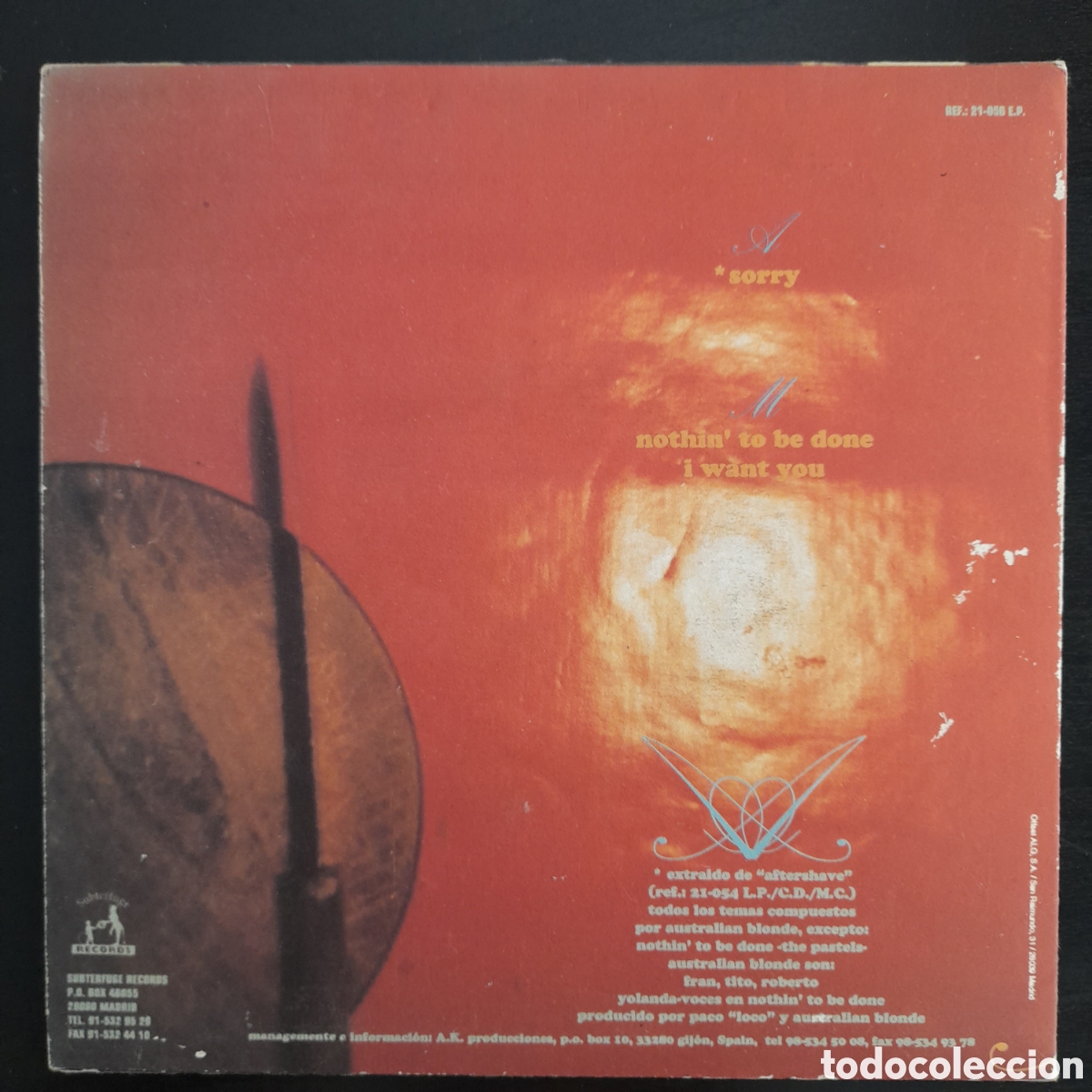 Discos de vinilo: Australian Blonde &ndash; Sorry. 1994. Vinilo, 7&rdquo;, EP - Foto 2