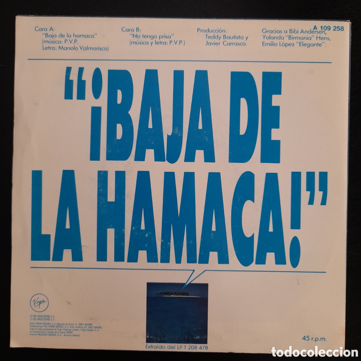 Discos de vinilo: P.V.P. &ndash; &iexcl;Baja De La Hamaca! Vinilo, 7&rdquo;, 45 RPM, Single - Foto 2