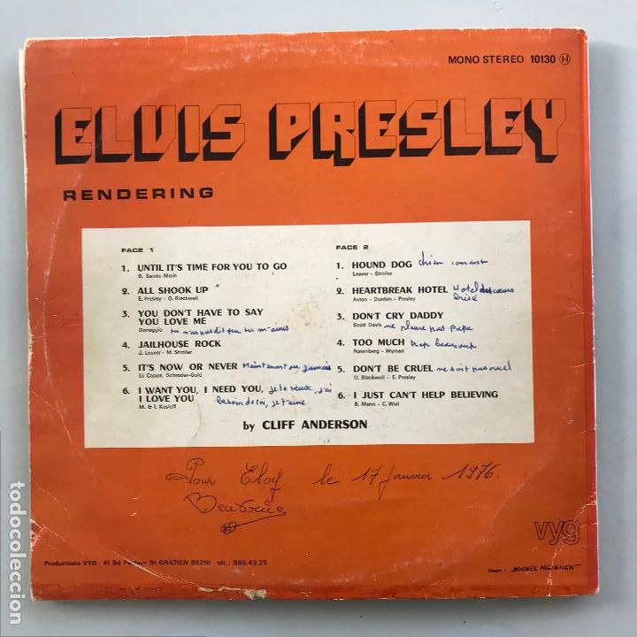 Discos de vinilo: Rendering Elvis Presley By Cliff Anderson. - Foto 2