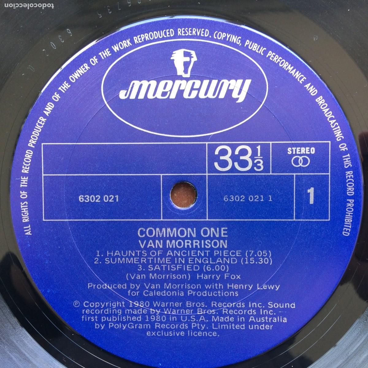 Discos de vinilo: Van Morrison &lrm;&ndash; Common One , Australia 1980 Mercury* - Foto 3