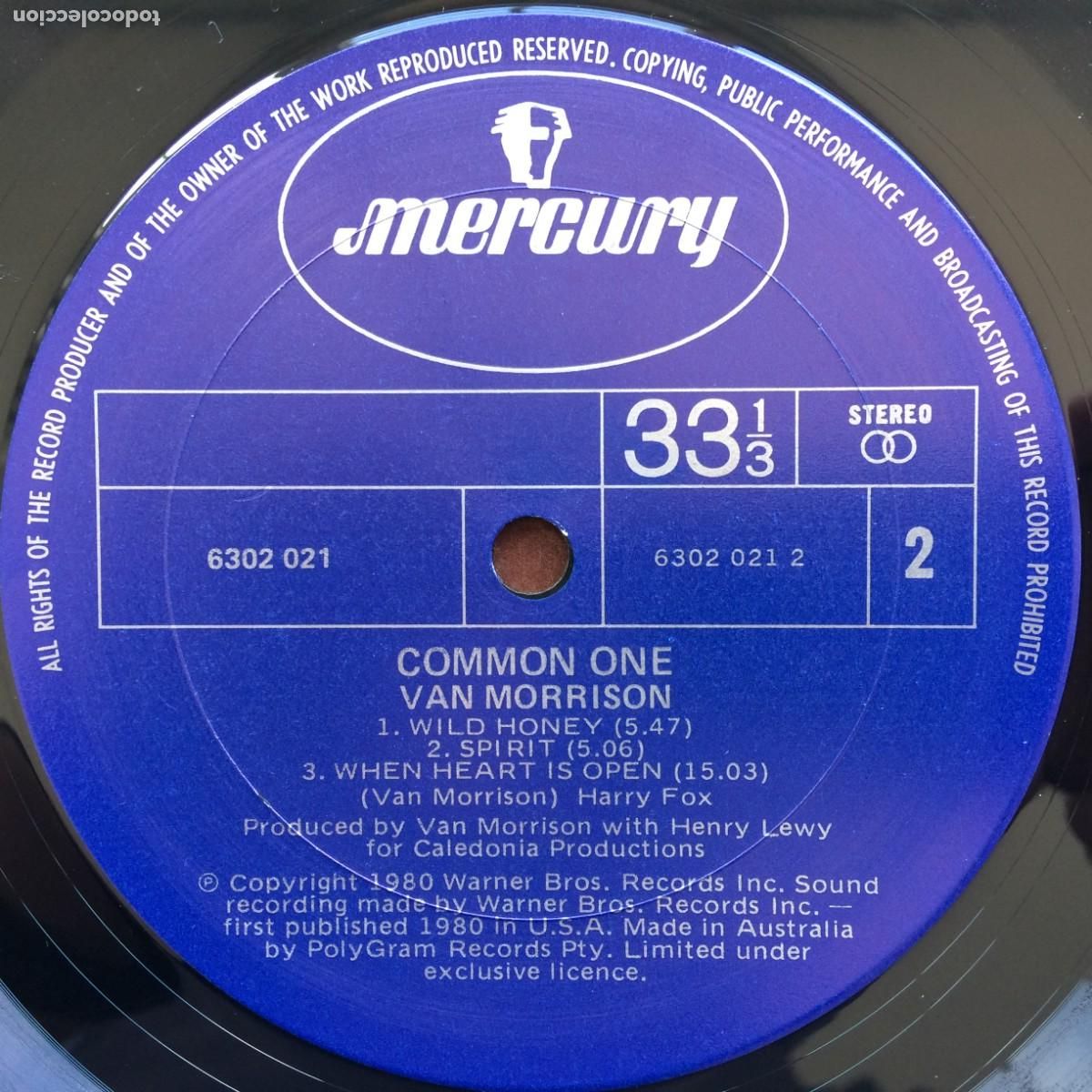 Discos de vinilo: Van Morrison &lrm;&ndash; Common One , Australia 1980 Mercury* - Foto 4