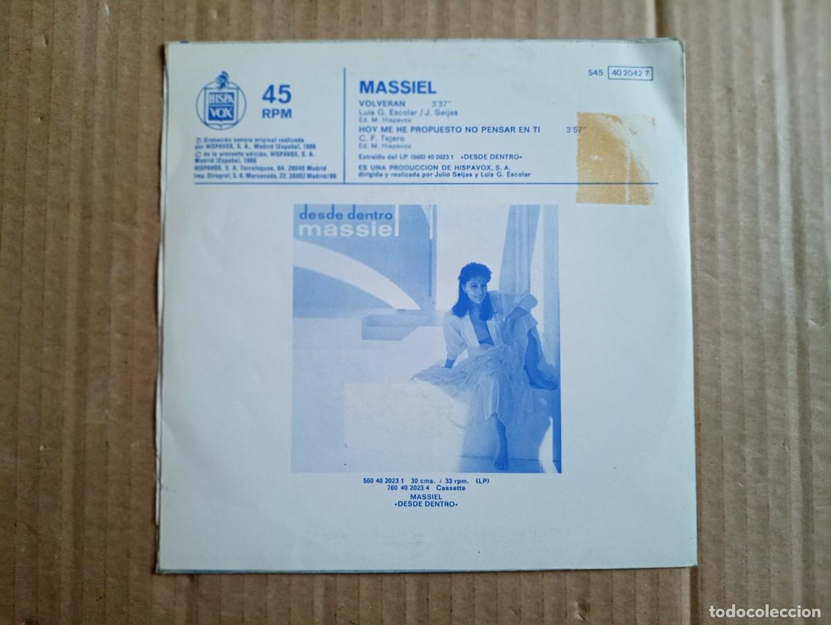 Discos de vinilo: MASSIEL - VOLVERAN SINGLE 1986 - Foto 3