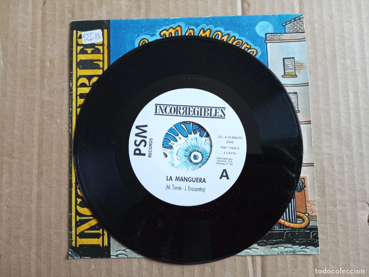 Discos de vinilo: INCORREGIBLES - LA MANGUERA SINGLE 1992 - Foto 2
