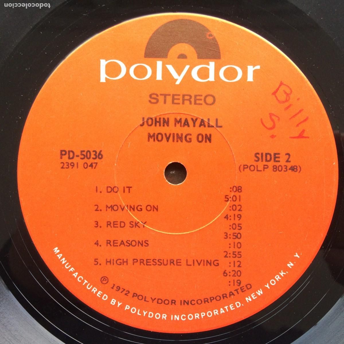 Discos de vinilo: John Mayall &lrm;&ndash; Moving On , USA 1972 Polydor - Foto 4