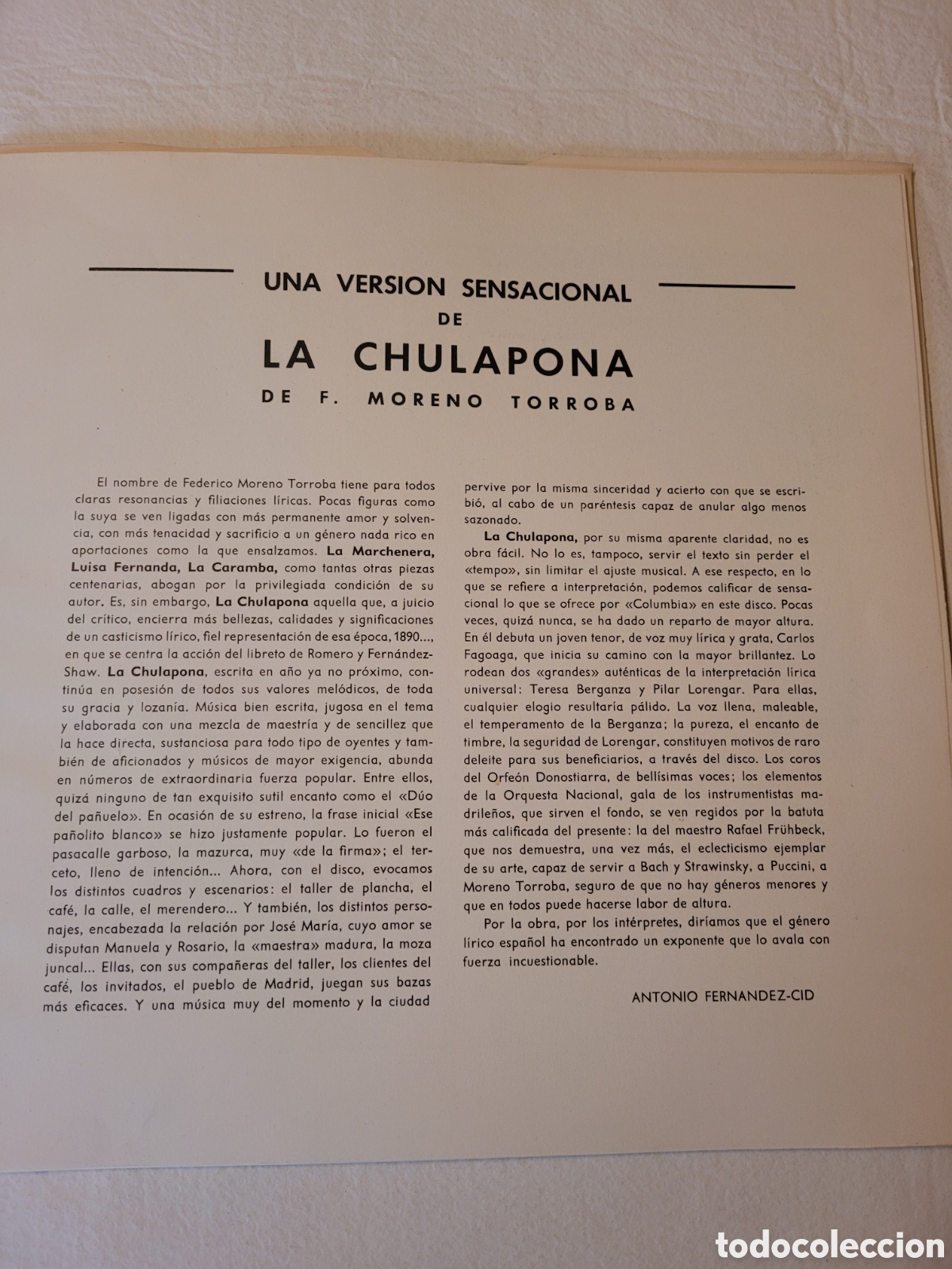 Discos de vinilo: LP La chulapona Colombia mce 802 - Foto 3