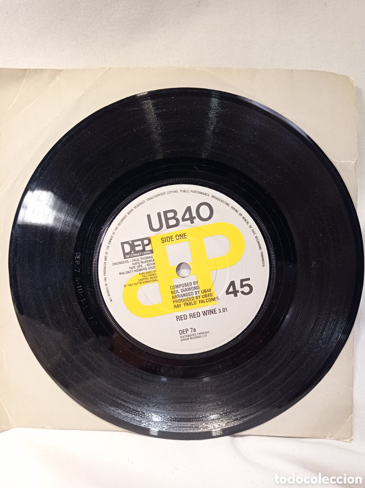 Discos de vinilo: SINGLE VINILO UB40.RED, RED WINE EDICI&Oacute;N UK - Foto 3