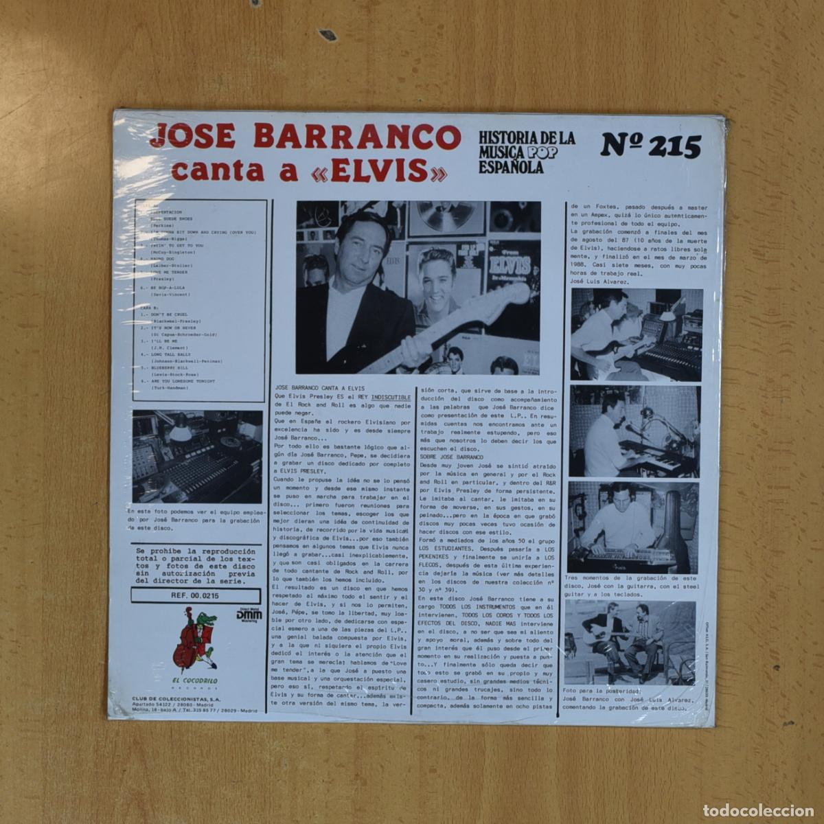 Discos de vinilo: JOSE BARRANCO - CANTA A ELVIS - LP - Foto 2