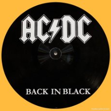 Discos de vinilo: AC/DC LP BACK IN BLACK PICTURE DISC MUY RARO COLECCIONISTA
