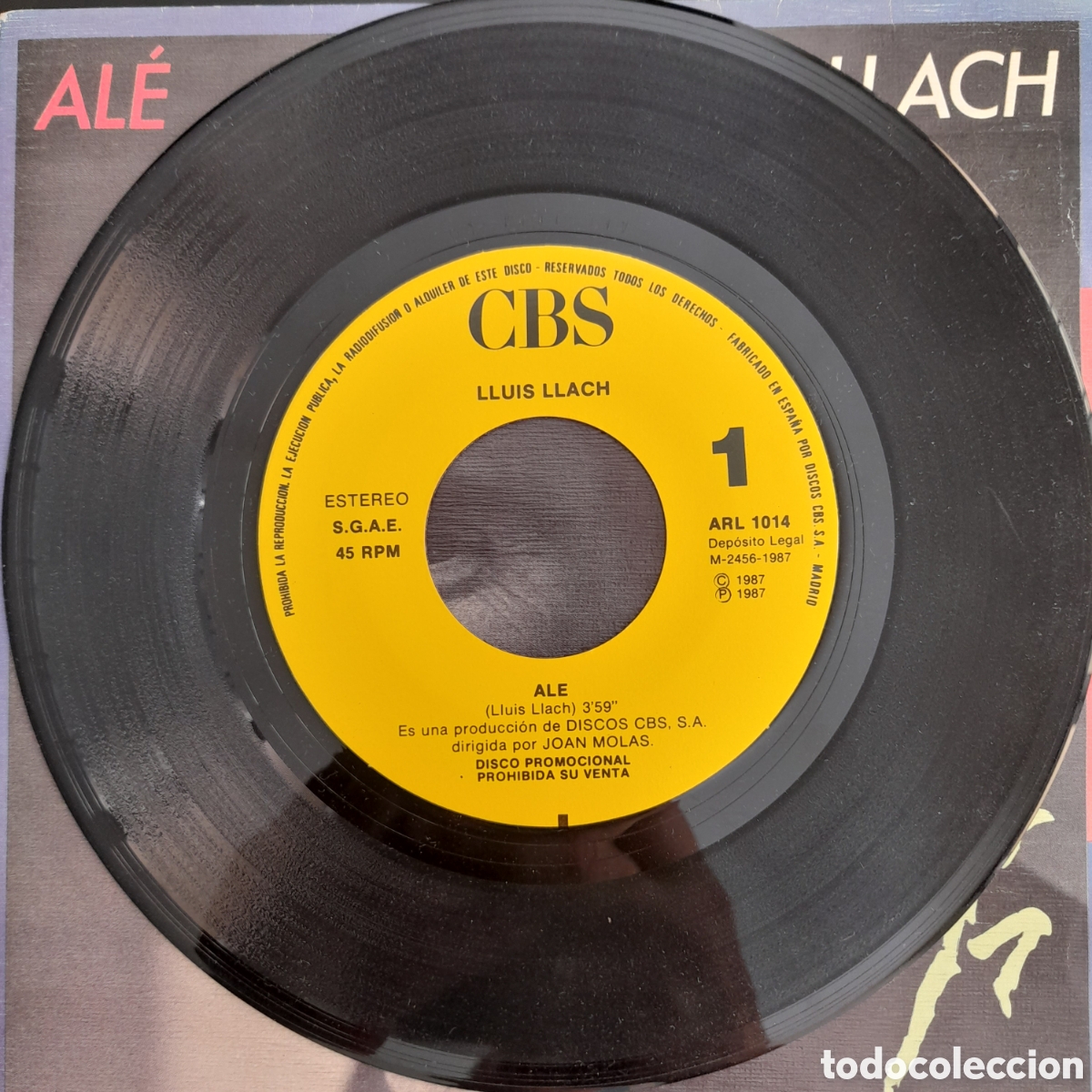 Discos de vinilo: Lluis Llach &ndash; Al&eacute;. 1987. Vinilo, 7&rdquo;, Single Sided, Single, Promo - Foto 3