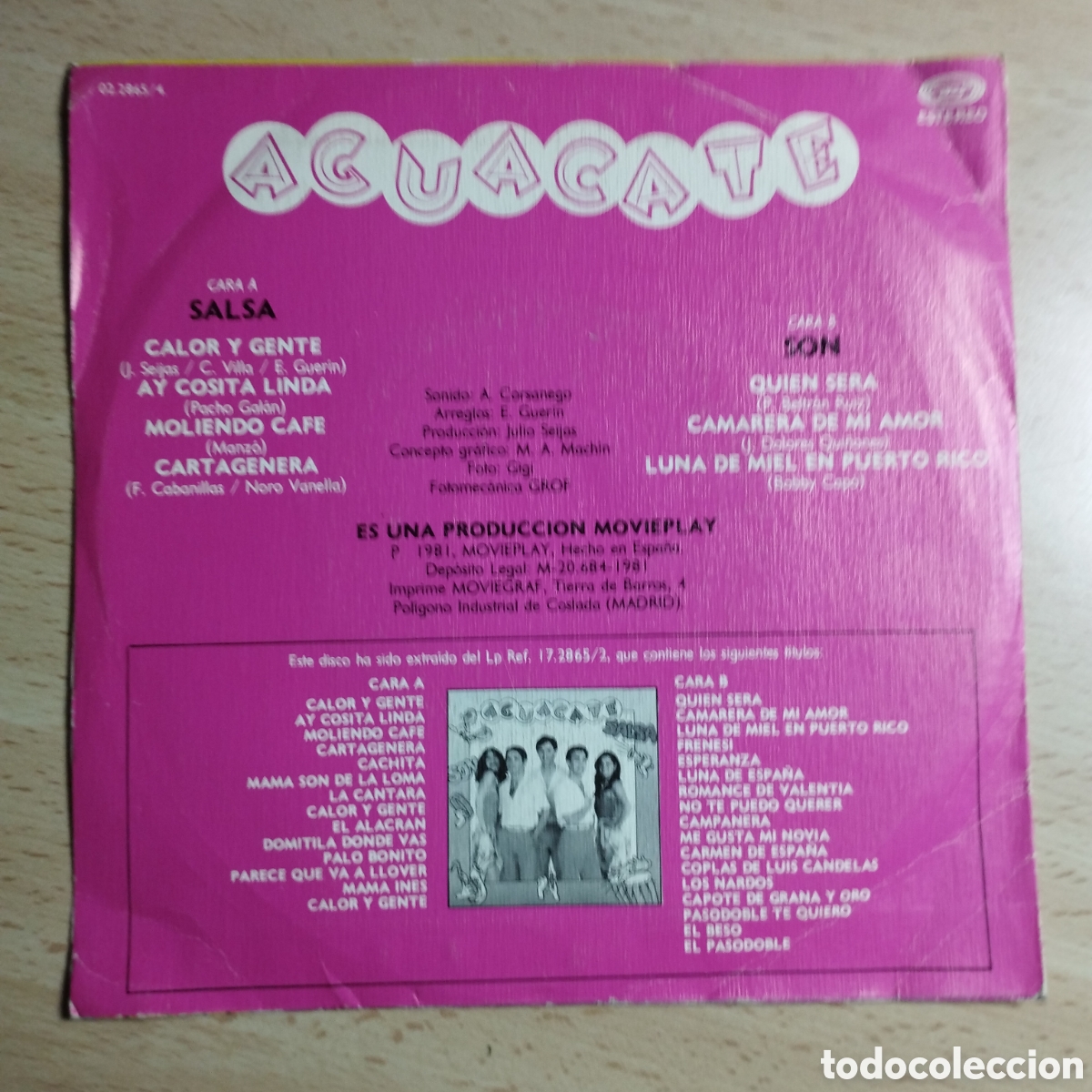 Discos de vinilo: Single 7&rdquo; Aguacate 1981 Calor y gente + 6. Salsa. - Foto 2