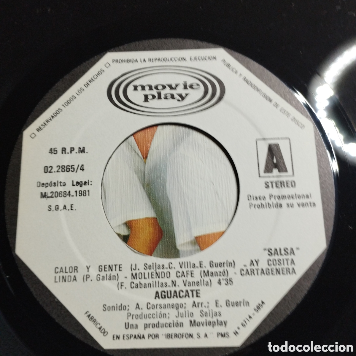 Discos de vinilo: Single 7&rdquo; Aguacate 1981 Calor y gente + 6. Salsa. - Foto 3