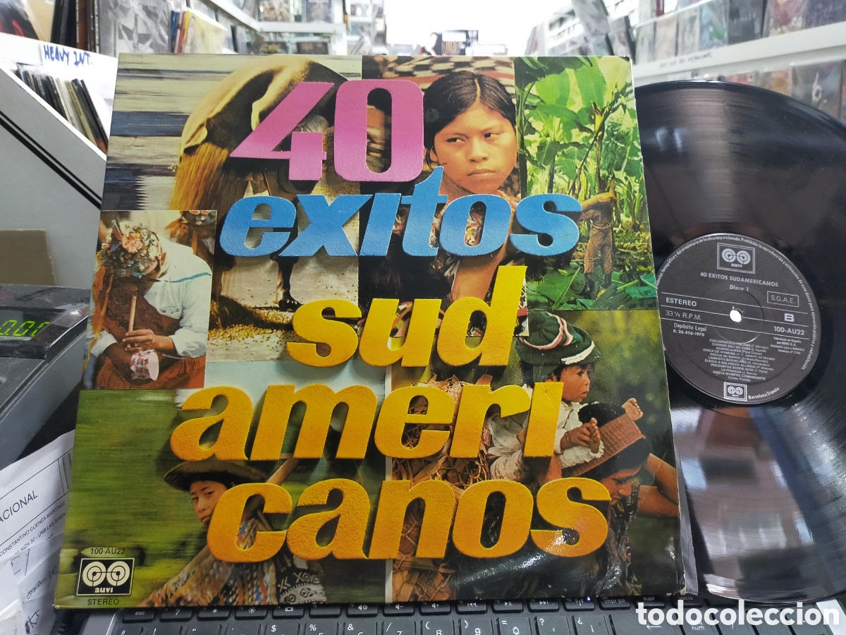 Vinyl records: 40 &eacute;xitos sudamericanos doble LP auvi 1978 carpeta doble