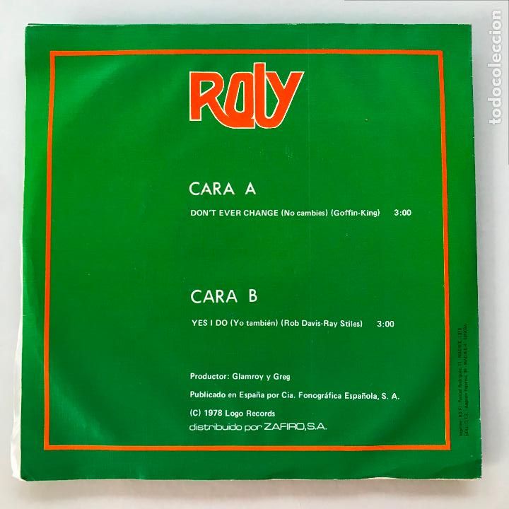 Discos de vinilo: Roly. Dont Ever Change. PEDIDO M&Iacute;NIMO 5&euro; - Foto 2