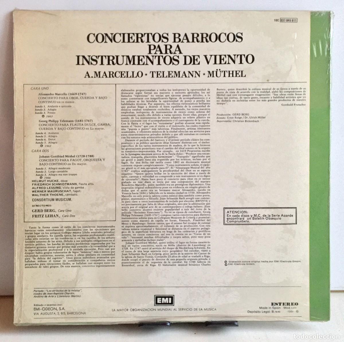 Discos de vinilo: Barocke Bl&auml;ser Konzerte (Marcello - Telemann - M&uuml;thel) - LP - Foto 2