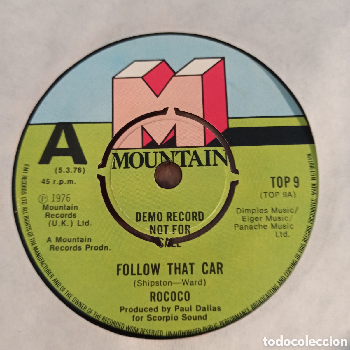 Discos de vinilo: Rococo &lrm;&ndash; Follow That Car (Promo) - Foto 1